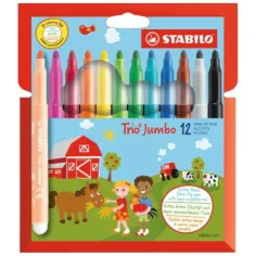 Stabilo: Trio Jumbo 12-delni komplet barvnih tankih flomastrov