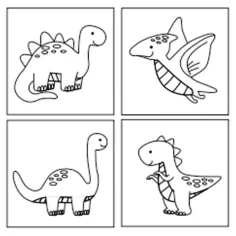 Sticker Art: Set barvalnih nalepk Dinozavri - Comansi slika 2