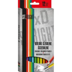 St.Right Šestkotni barvni svinčnik z radirko 12-delni set slika 1