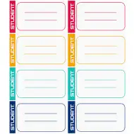 Student Etikete za zvezke 8 kosov