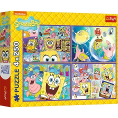 Svet Spužve Boba 4x250 kosov puzzle - Trefl slika 1