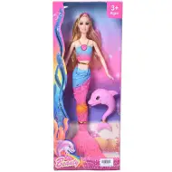 Svetlolasa lutka sirene z delfinom 30cm