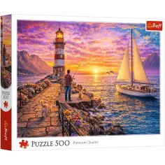 Svjetionik na zalasku sunca 500-delni puzzle - Trefl