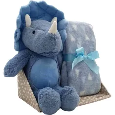 SweetDreams: Odeja in plišasti triceratops v modri barvi