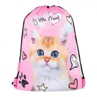 Telovadna vreča, športna vreča pink My little friend muca
