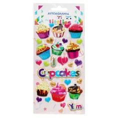 The Littlies: Muffin vzor 3D pufasta nalepka set 10x22cm na listu