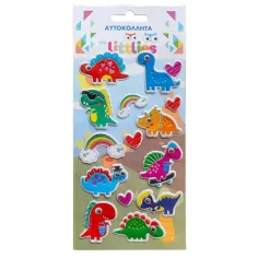 The Littlies: Set 3D pufastihov z motivom dinozavra 10x22cm na listu