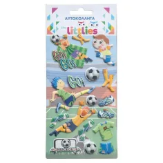 The Littlies: Set 3D pufastihov s motivom nogometa na listu 10x22cm
