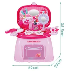 Toaletna mizica set v prenosnem sedežu 32x23x35,5cm slika 2