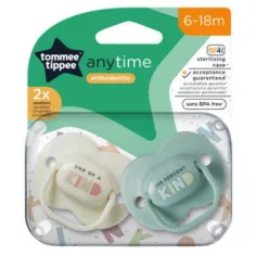 Tommee Tippee: AnyTime 2-delni komplet dude za zobne aparate (6-18 mesecev)