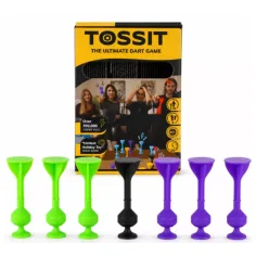 Tossit Starter Pack vijolično-zeleni silikonski pikado z sesalnimi čašicami