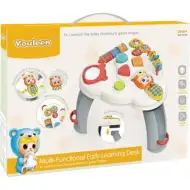 Večnamenska učna miza z zvokom sivo-bele barve