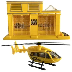 Velika gradnja z vozili, zgradbo in helikopterjem, 9-delni igralni set slika 2