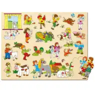 Velika lesena sestavljanka z ročico - Woodyland