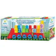 Vlak s številkami gradbena igrača z razvijalnim učinkom V MADŽARŠČINI