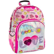 Zaobljena šolska torba, nahrbtnik s tremi predelki Must... Smiley 32x18x43cm