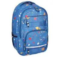 Zaobljena šolska torba, nahrbtnik Spirit: Campus modra z madeži 46 x 33 x 22 cm