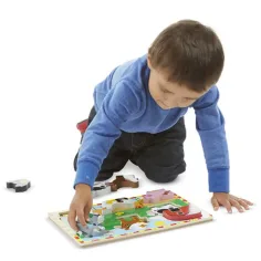 Kmetija živalski debeli leseni oblikovni puzzle 8 elementov - Melissa & Doug slika 2