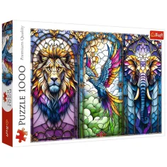 Živalski vitražni 1000-delni puzzle - Trefl slika 1