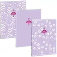 Zvezek s kvadratno mrežo A4 z dodatnimi sponkami Ars Una: Soft Touch Purple Spring