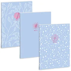 Zvezek s kvadratno mrežo A4 z dodatnimi sponkami Ars Una: Soft Touch Skyblue Spring