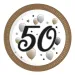 "50" let papirnati krožniki s potiskom, komplet 8 kosov, 23 cm