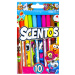 10-delni komplet dišečih tankih flomastrov žive barve Scentos