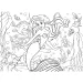 Ariel mala morska deklica 2 v 1, 48-delni puzzle in pobarvanka 35x25 cm - Lisciani