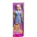 Barbie: Modna stilna blondinka v modri obleki z metuljčkom - Mattel