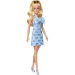 Barbie: Modna stilna blondinka v modri obleki z metuljčkom - Mattel