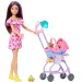 Barbie dojenček v cvetlični obleki – igralni set varuška - Mattel