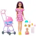 Barbie dojenček v cvetlični obleki – igralni set varuška - Mattel