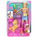 Barbie komplet za sprehajanje psov na rolerjih - plavolasa punčka - Mattel
