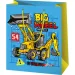 Big Wheel velika darilna vrečka z vzorcem gradbenih strojev 26x13x33 cm