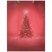 Darilna vrečka rdeče barve z vzorcem božičnega drevesa 17,5x22,5x9,5 cm