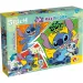 Disney Stitch 2 v 1 maxi 24-delni puzzle in pobarvanka 70x50 cm - Lisciani