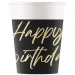 Elegantni rojstnodnevni papirnati kozarci z napisom "Happy Birthday", set 8 kosov, 200 ml