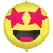 Emoji folija balon – Nasmejan obraz z zvezdnatimi očmi 46 cm