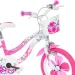 Flappy 16” otroško kolo s košarico in sedežem za lutko v roza-beli barvi – Dino Bikes kolo