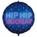 Folija balon – „HIP HIP HOORAY” z neonskim napisom 46 cm