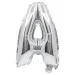 Folija balon v obliki črke srebrne barve – črka 32 cm