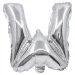 Folija balon v obliki črke srebrne barve – črka W 32 cm