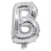 Folija balon v obliki črke v srebrni barvi – črka B 32 cm
