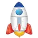 Folija balon v obliki vesoljske rakete, 77 cm