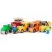 Komplet 8 delov delovnih vozil s figurami - Woodyland