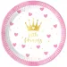 Komplet papirnatih krožnikov Little Princess, 8 kosov, 20 cm