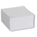 Kvadratni blok za zapiske 8,5 x 8,5 x 4 cm, 500 listov, bel, lepljen.
