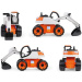 LENA: GIGA TRUCKS ogromen bager v oranžni barvi 63 cm