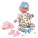 Llorens: 2 v 1, Tala in Talo 44 cm novorojenček z zvokom, roza in modri dodatki.
