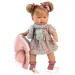 Llorens: Alexandra 42 cm lutka z zvokom v pletenem plašču s šalom.